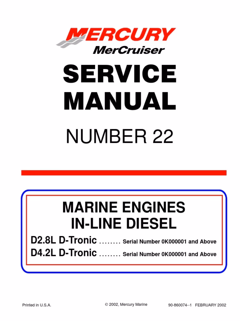 Are there manuals for Mercury d4.2l D-Tronic diesel engine?