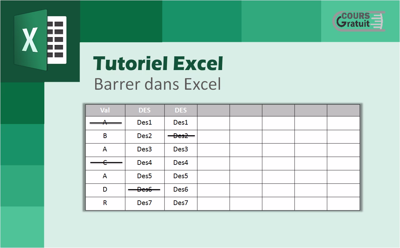 Comment barrer du texte dans Excel ?
