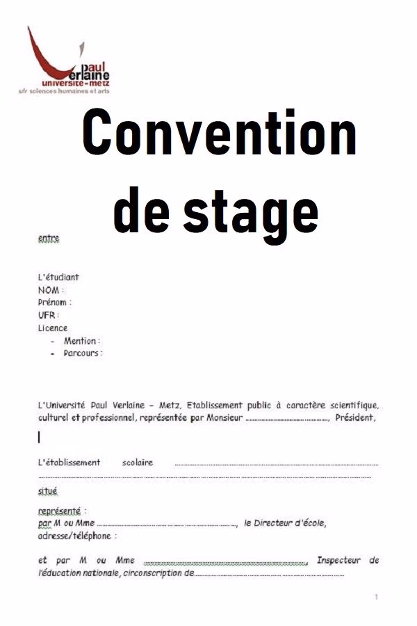 Comment indiquer une convention de stage ?