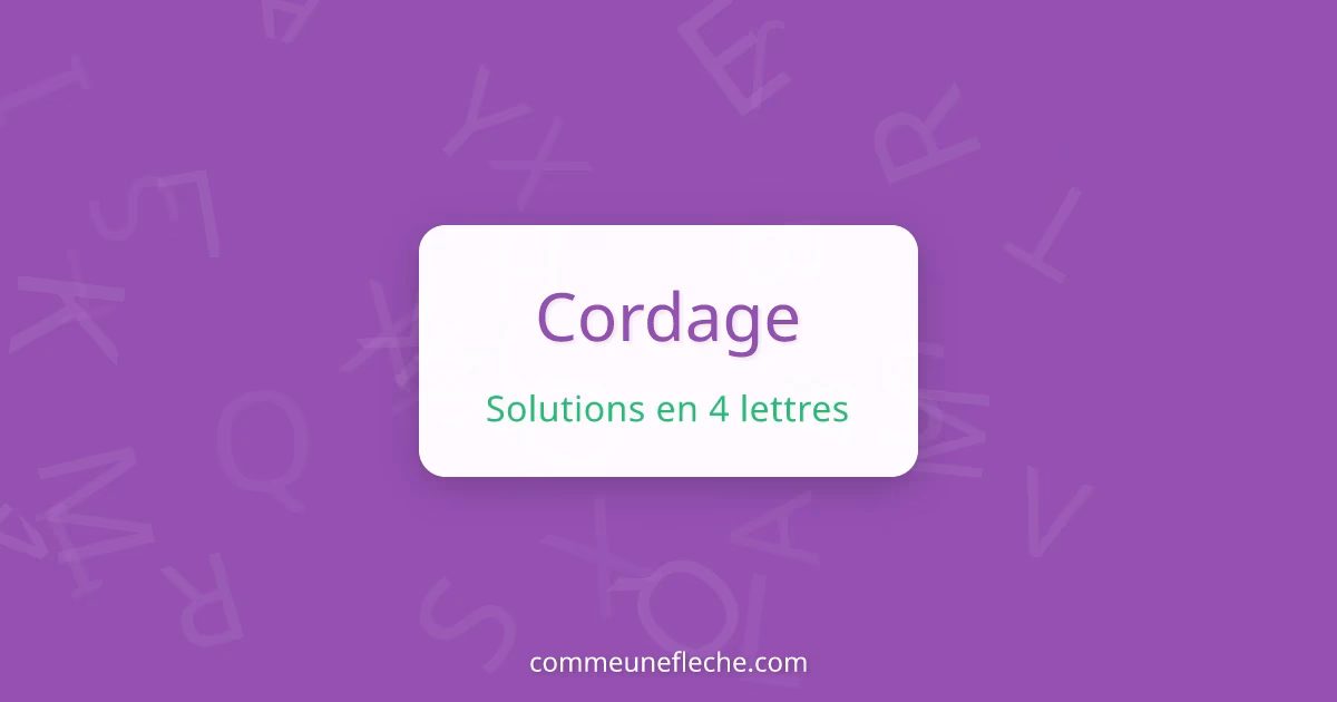 Quel est le singulier de cordage ?