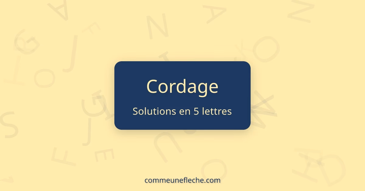 Qu'est-ce que le cordage ?