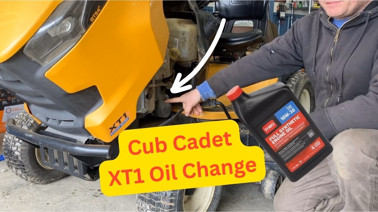 How to add new oil and filter in Cub Cadet XT1?