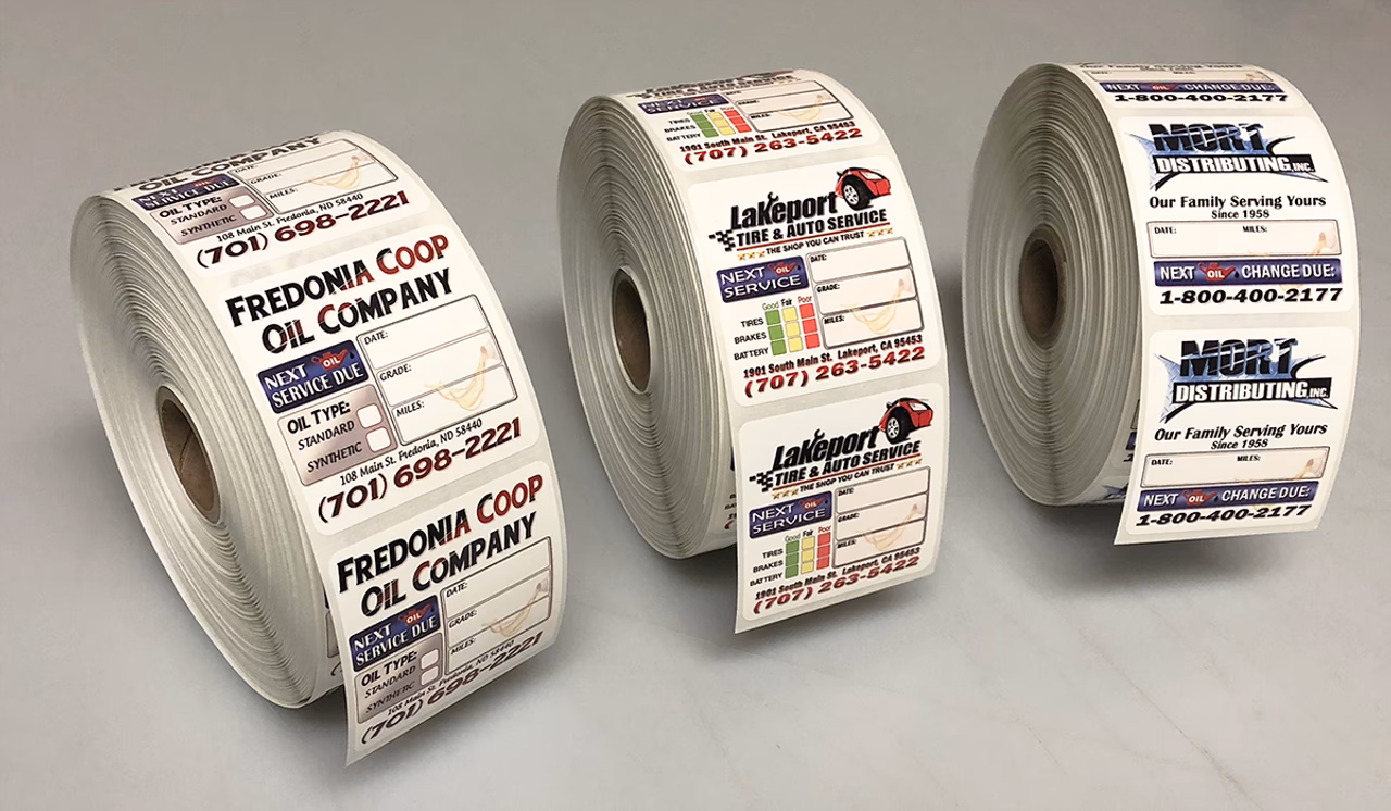 Are custom oil change stickers a good idea?