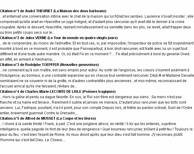 Comment se manifeste la rancune chez une personne rancunière?