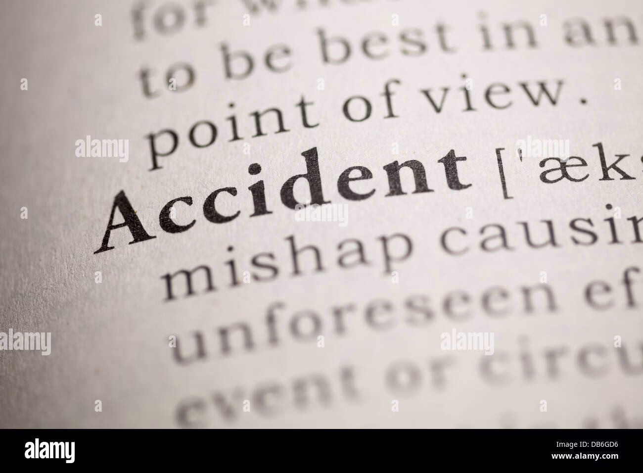 Quelle est la définition du mot accident ?