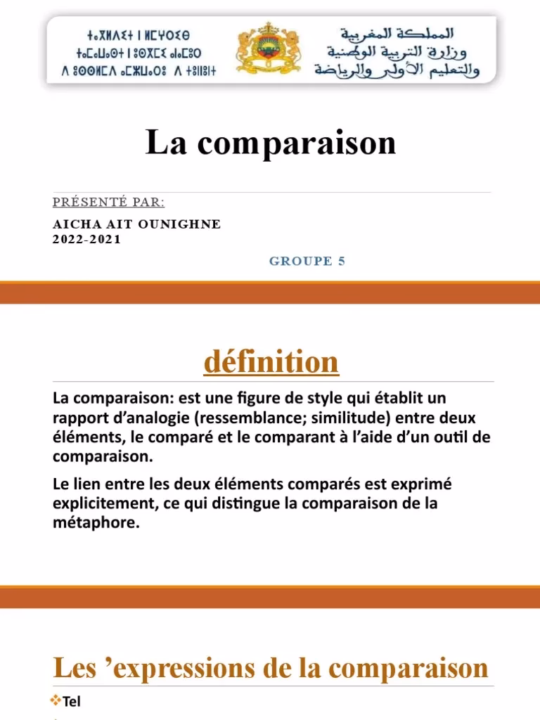 Qu'est-ce que ça veut dire comparer ?