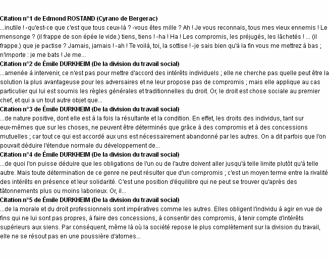 Quelle est la définition du mot compromis ?