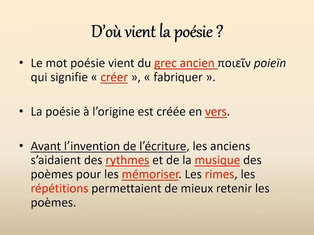Quelle est l'étymologie du mot poésie?