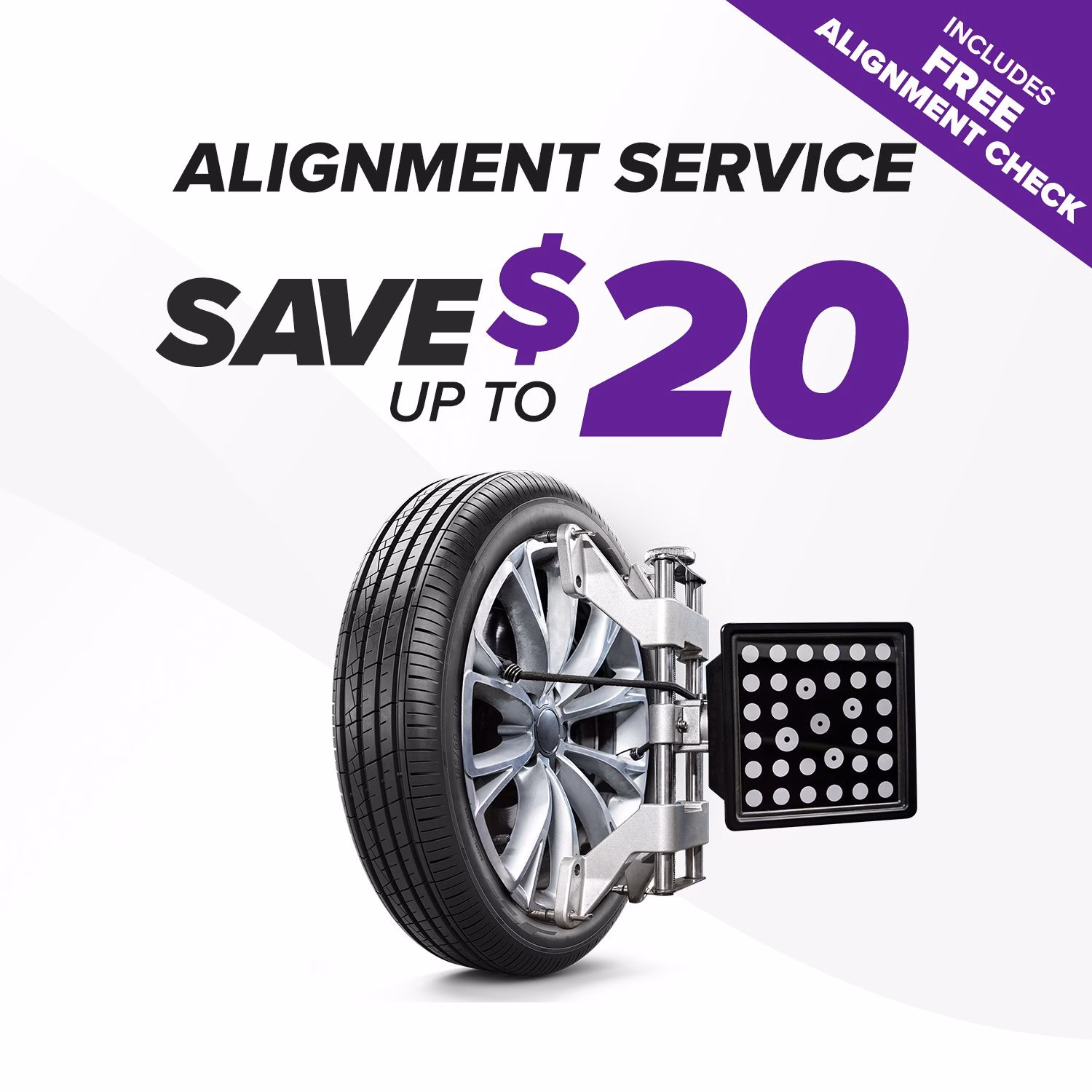 What services does a tire & wheel alignment service offer?