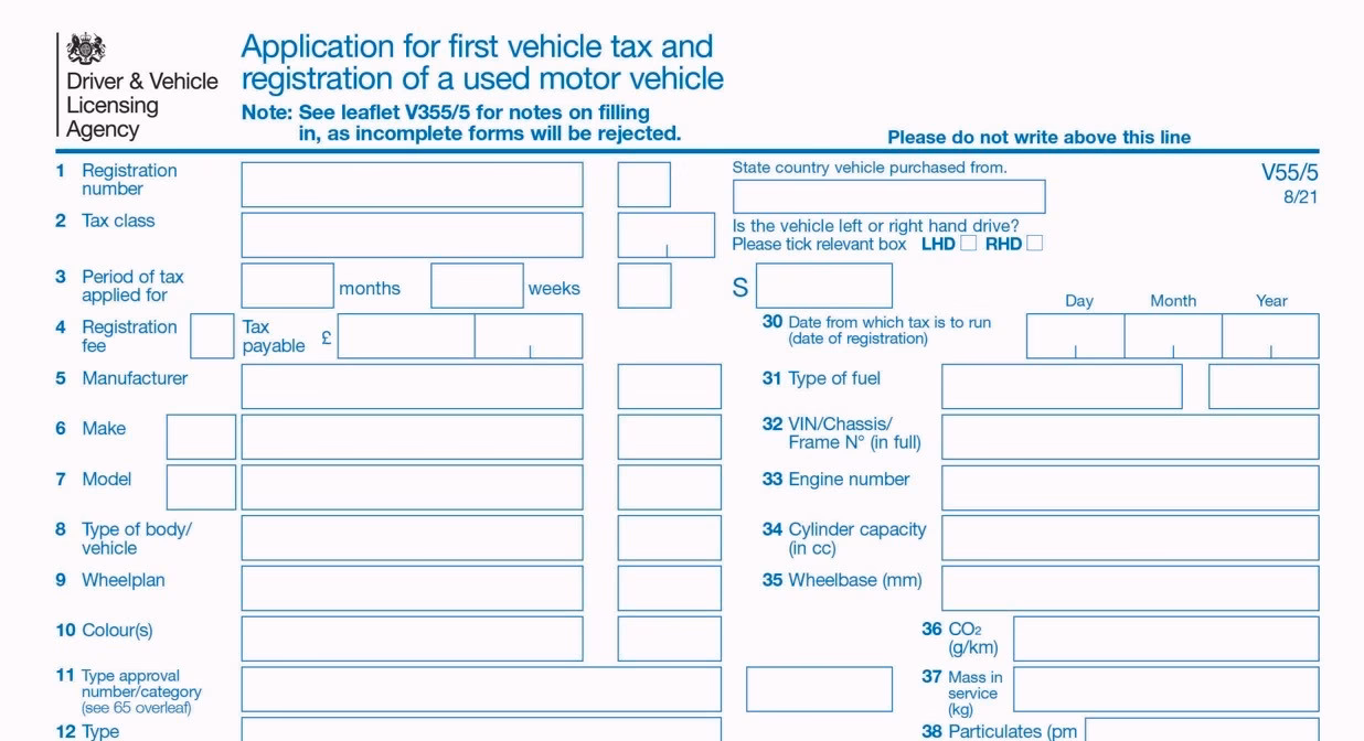 How do I write a V55/5 form?