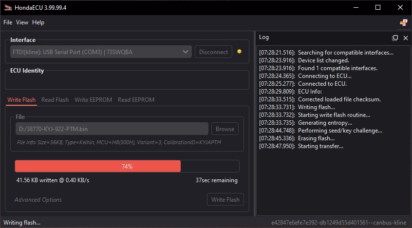 What is Honda ECU version 3.3 0?