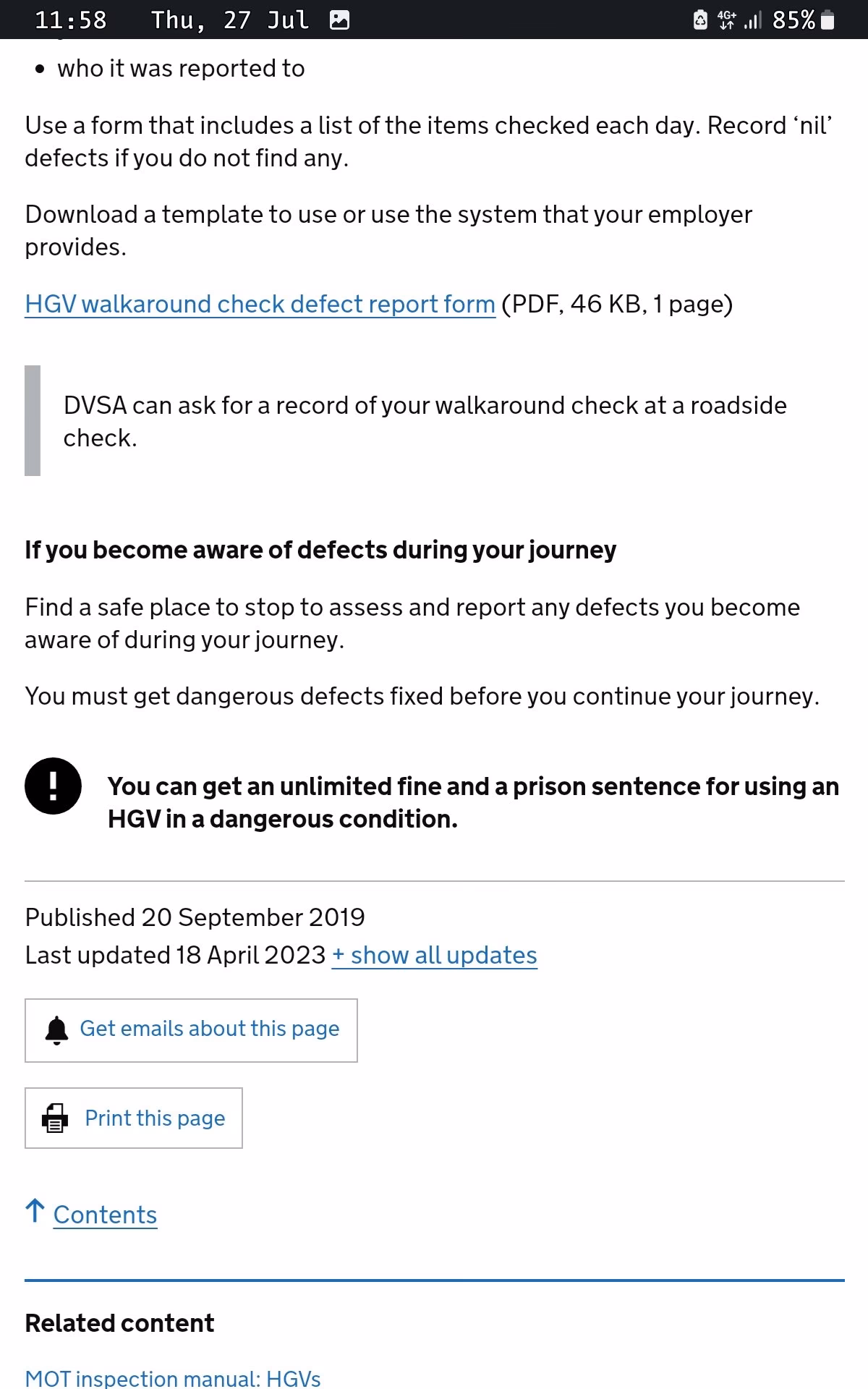 How can I contact the DVSA?