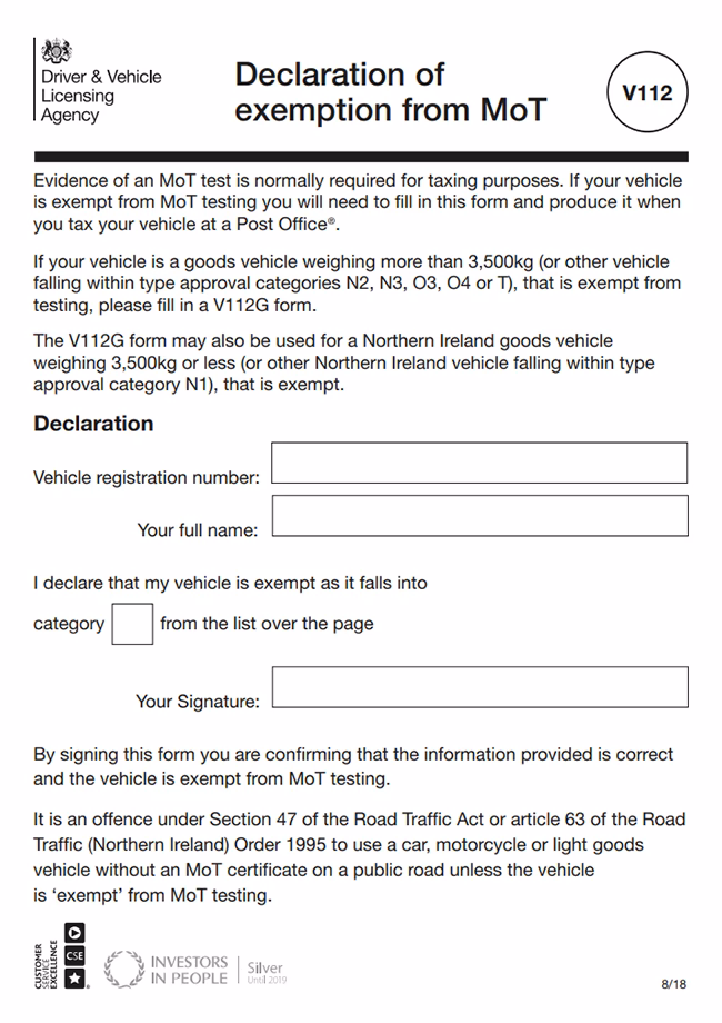 What is a temporary Mot exemption certificate?