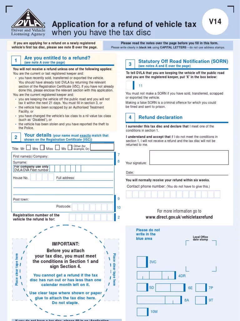 How long does a DVLA tax refund take?