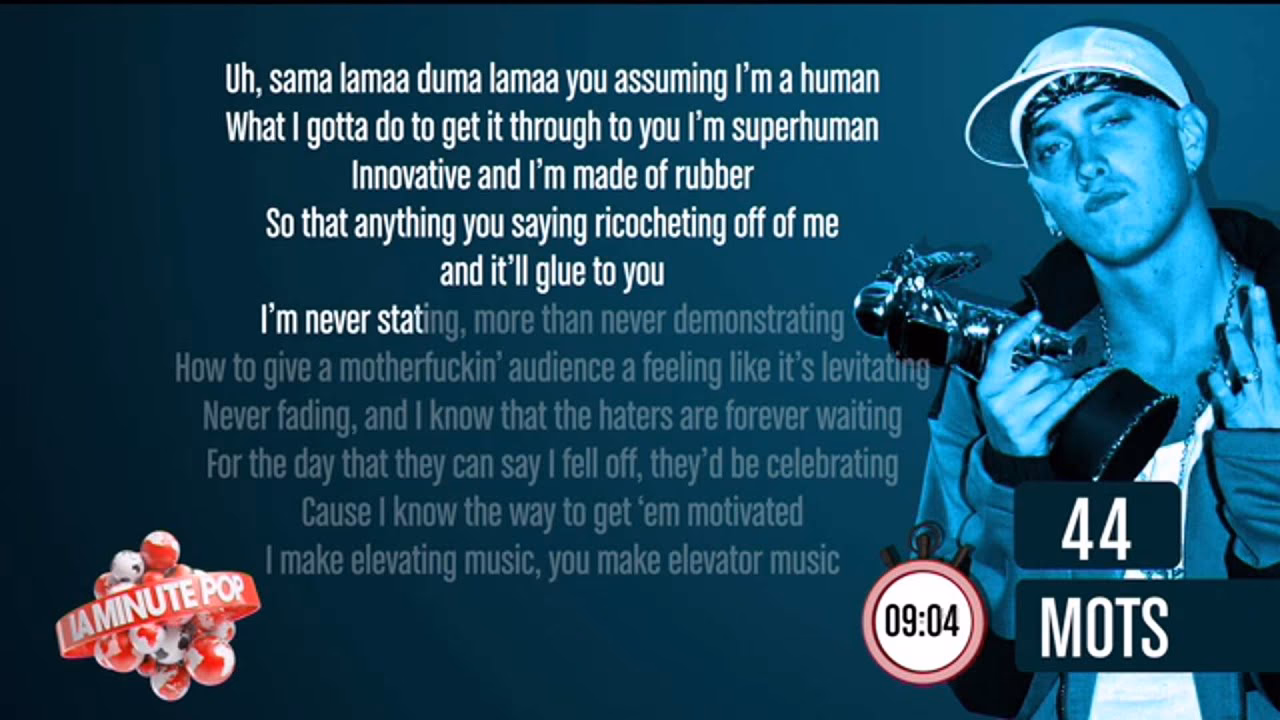 Quel est le record d'écriture d'Eminem ?