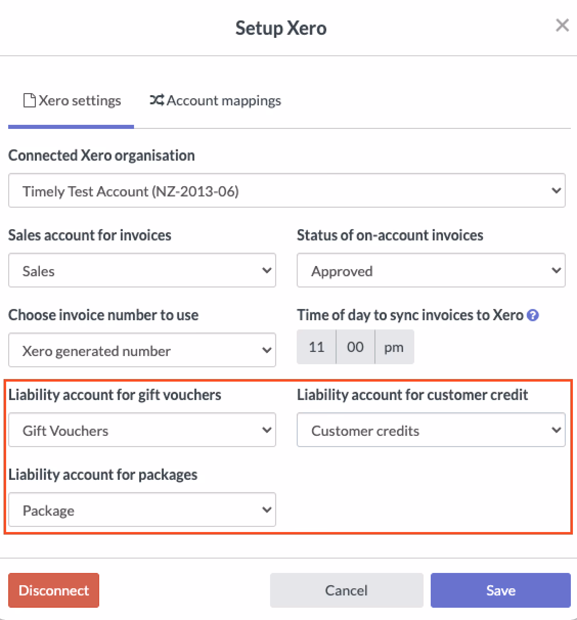 Does Xero have a chart of account codes?