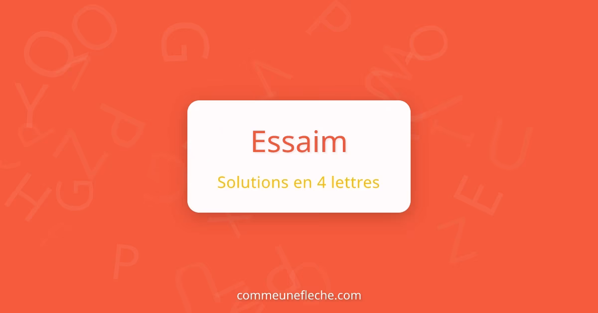Quel est le sens du mot essaim ?