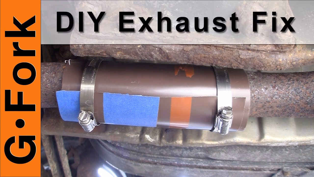 How to fix an exhaust pipe with a broken muffler?