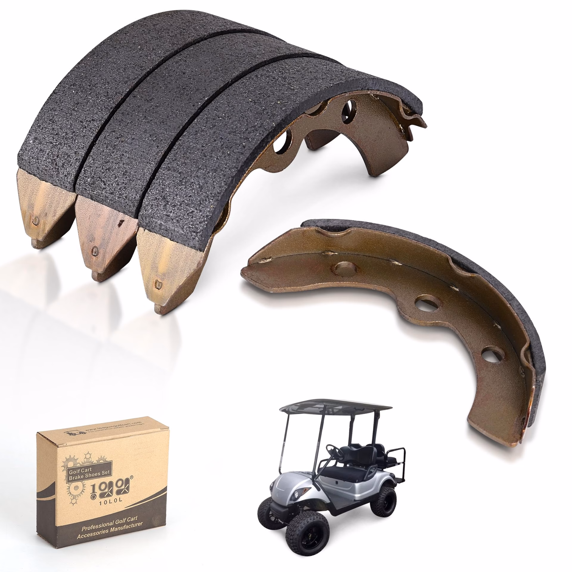 How do you replace brake pads on an EZ-GO golf cart?