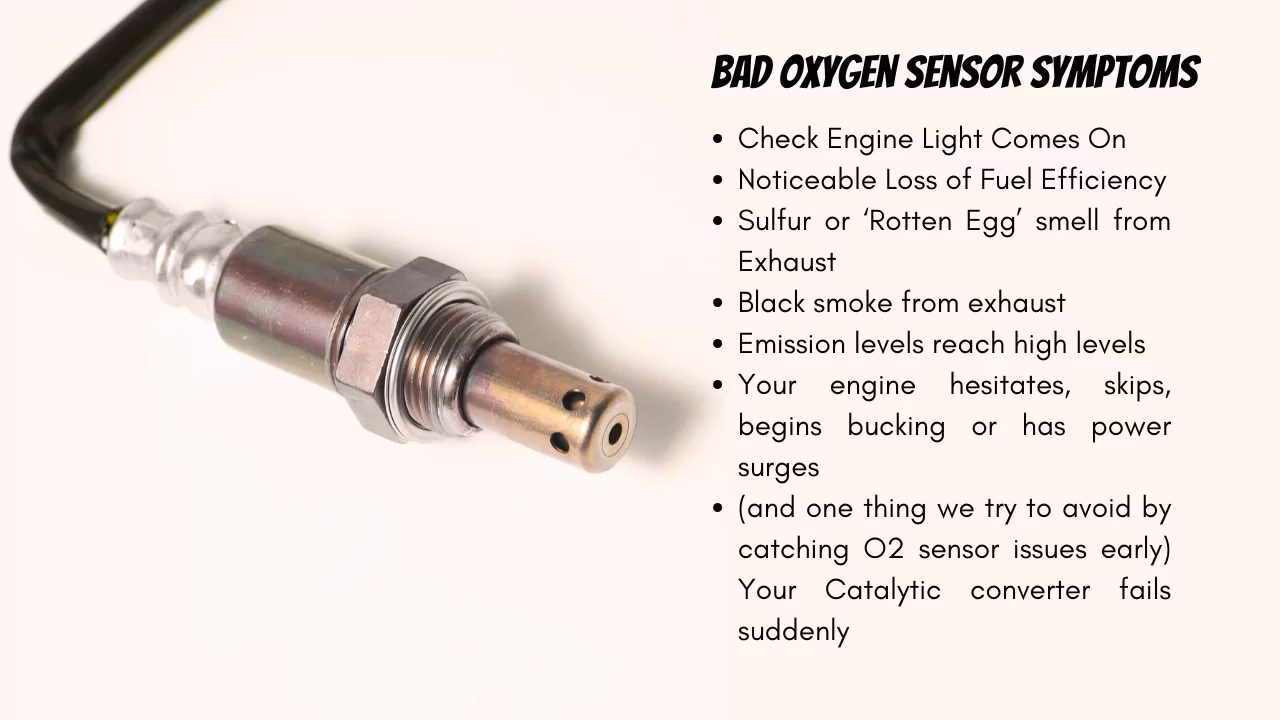 What are the symptoms of a failing oxygen sensor?