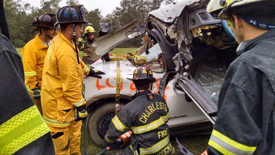 What should police officers do when a vehicle is on fire?