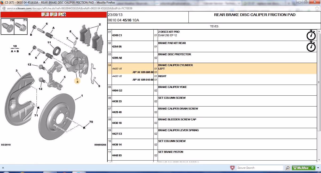 Where is the handbrake module located on a C5 X7 tourer?
