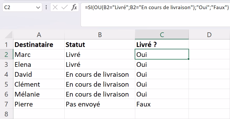 Comment vérifier si une cellule commence ou se termine par un caractère spécifique dans Excel ?