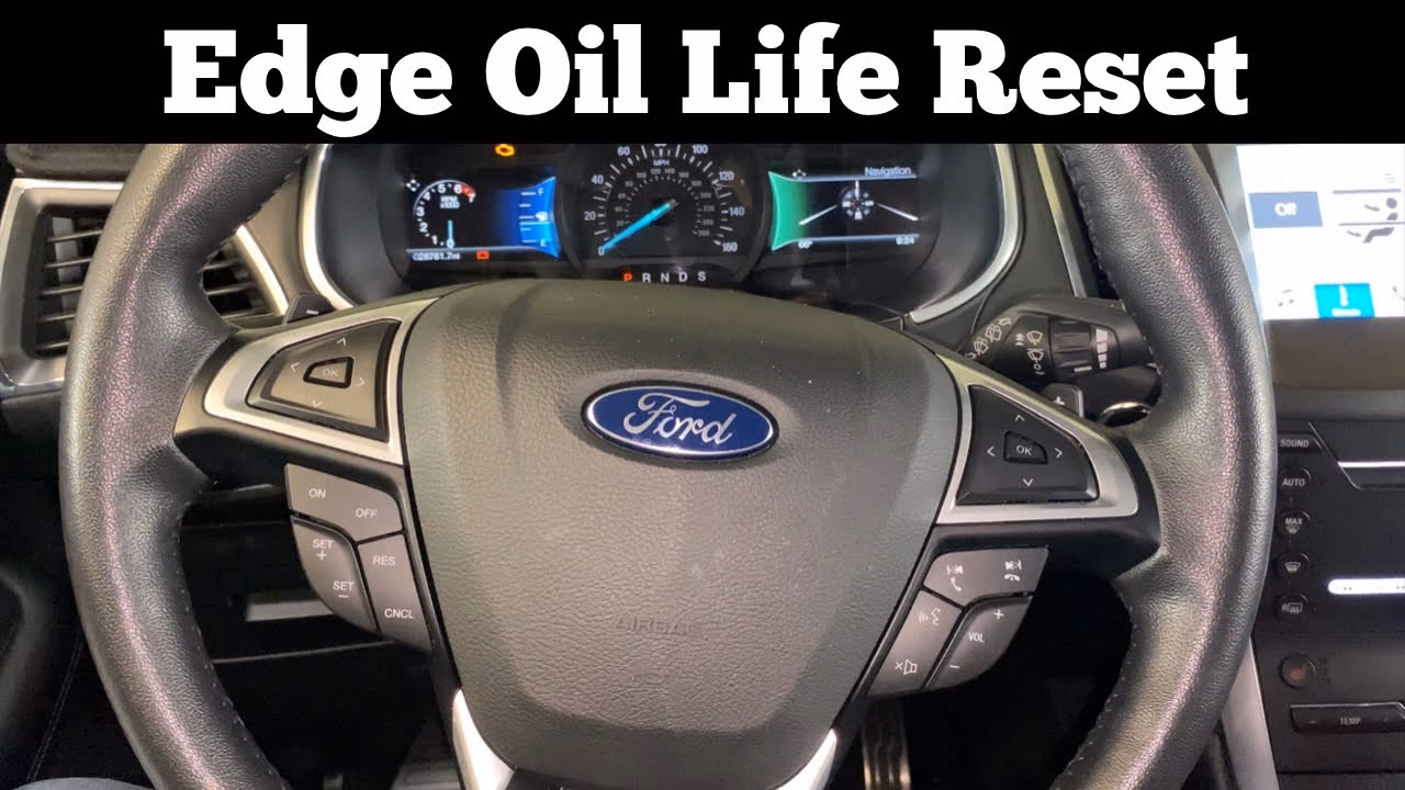 How to reset the oil life in a 2016-2017 Ford Edge?