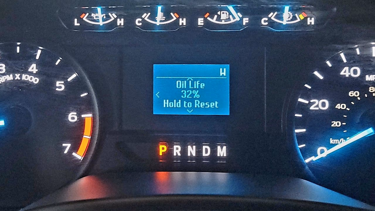 How to reset the 2015 Ford F350 oil change required light?