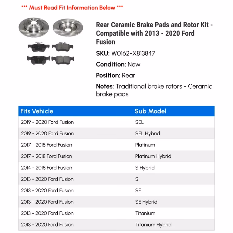 How much does a Ford Fusion brake pad replacement cost?