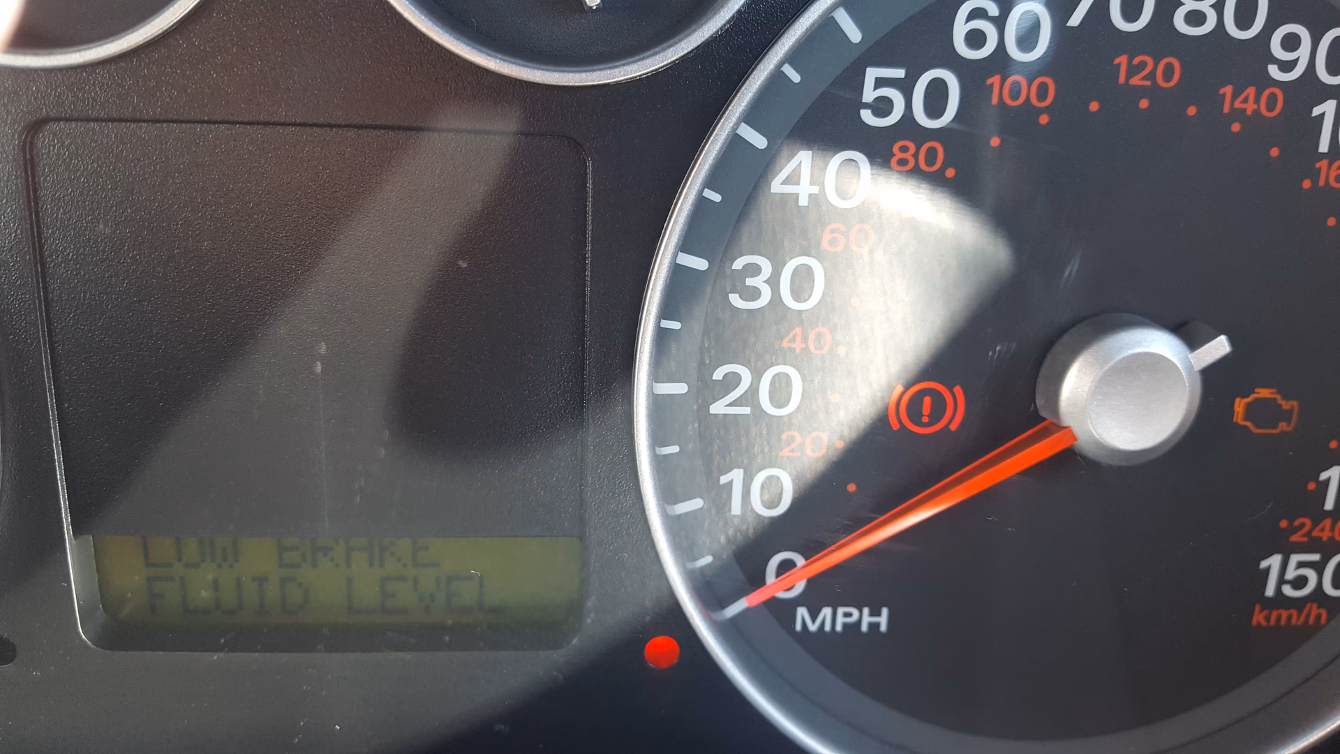 What does the foot brake symbol mean on a Ford Kuga?