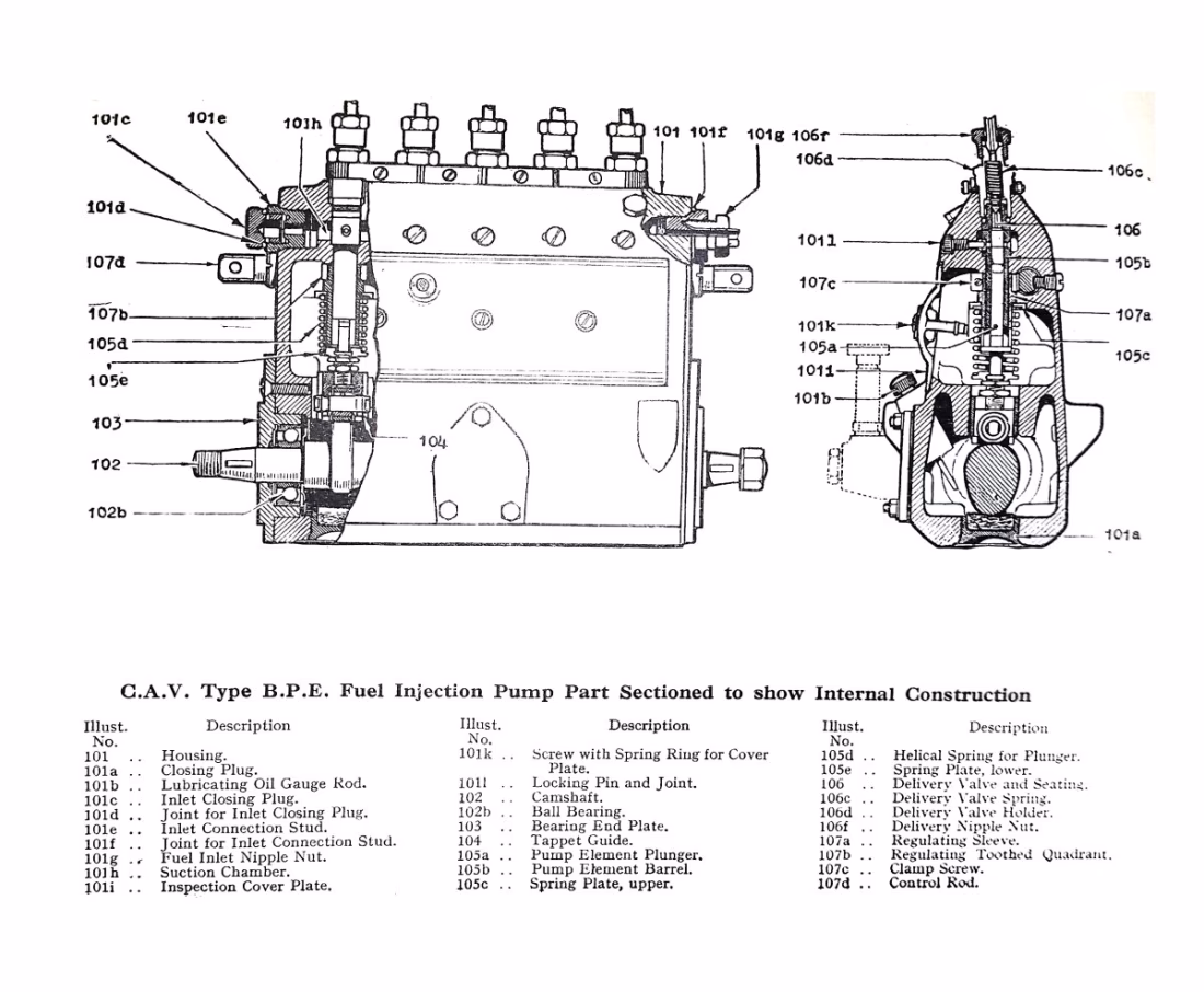 What parts are included in a fuel injection diagram?
