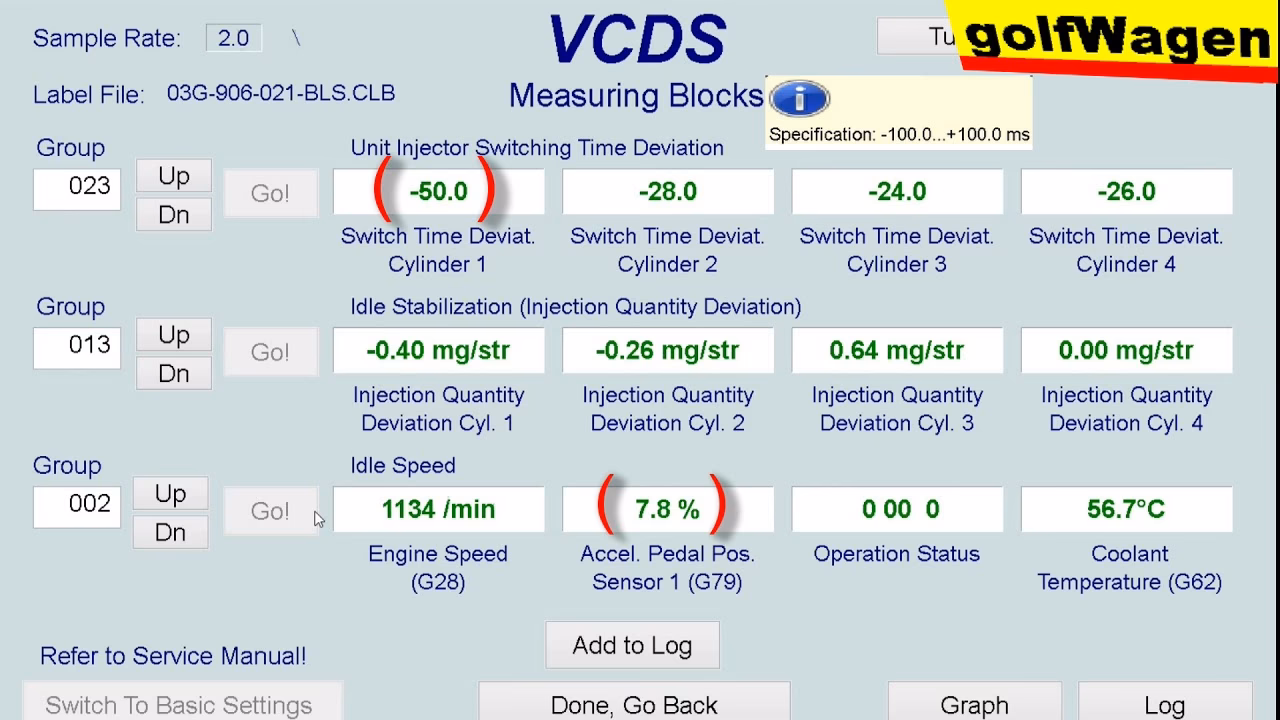What is a good injector quantity deviation?