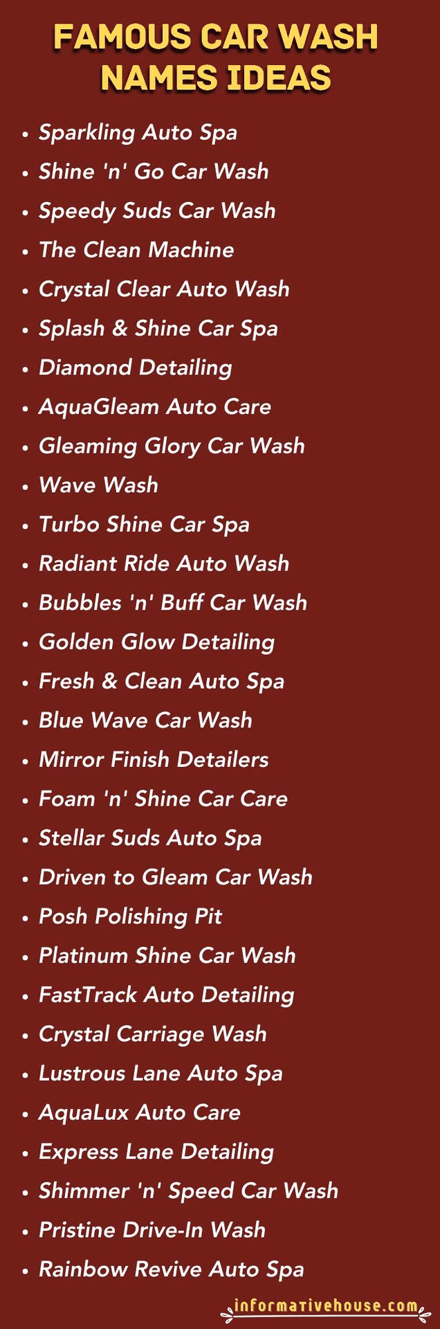 What is a good name for a carwash?