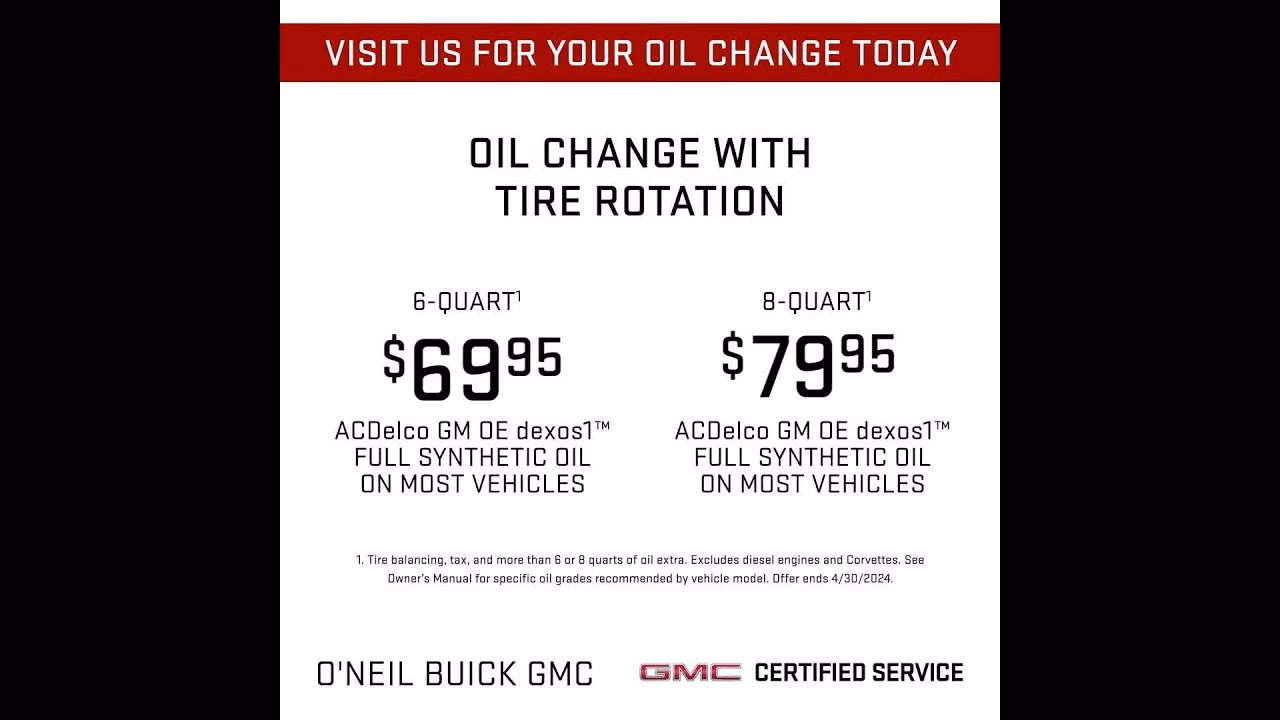 Does a 2025 GMC get a free oil change?