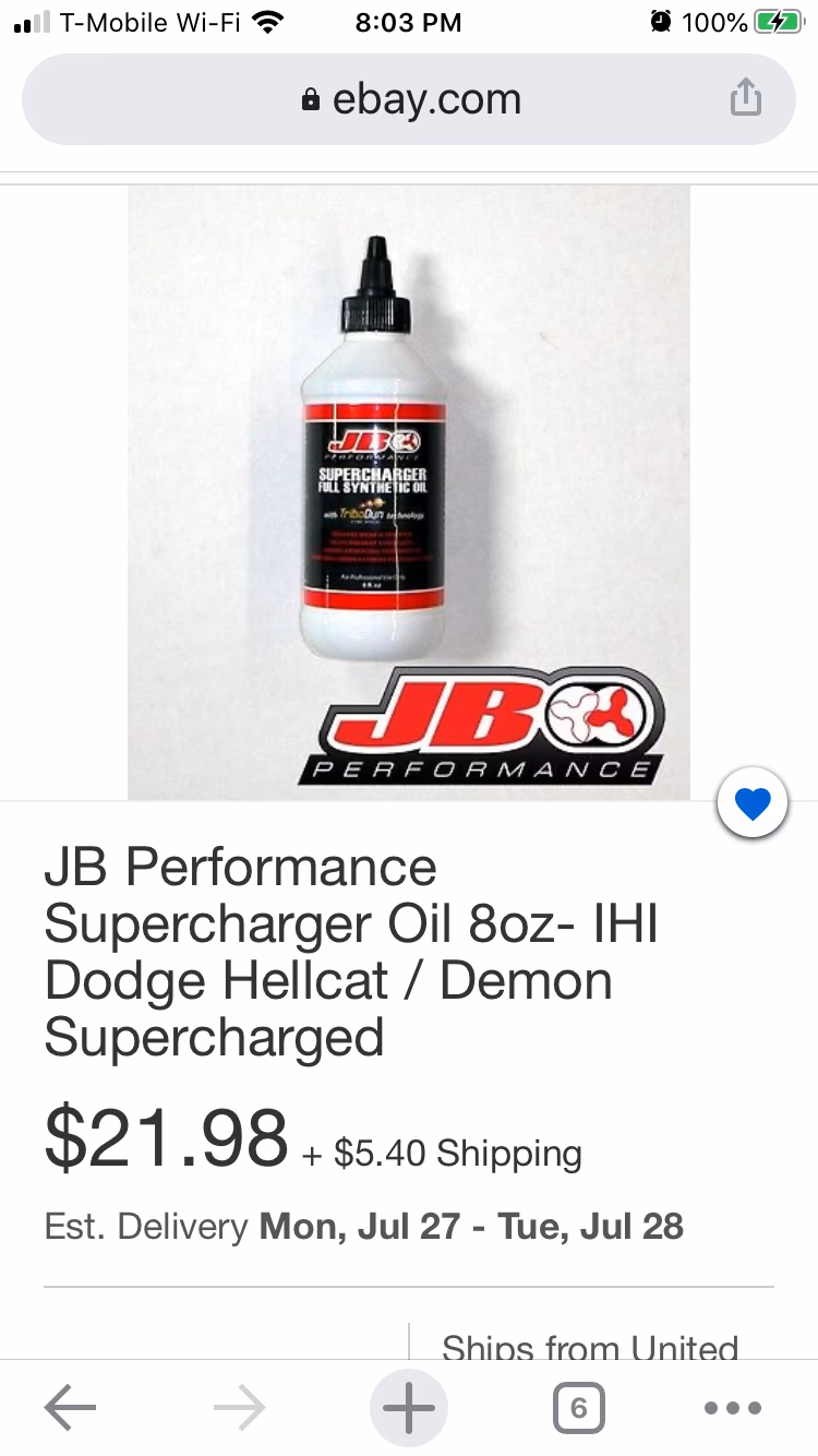 How much does an oil change for a Hellcat cost?