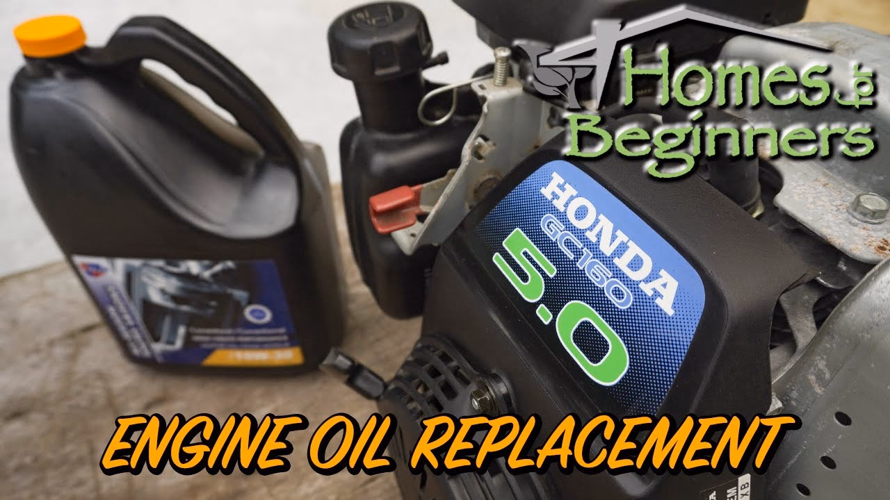 How do you change engine oil on a Honda lawn mower?