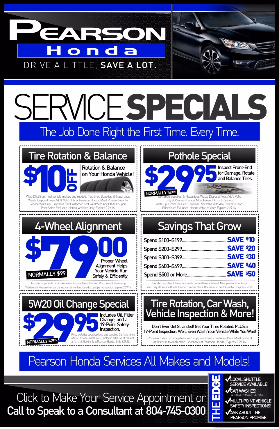 How much does a Honda service plan cost?