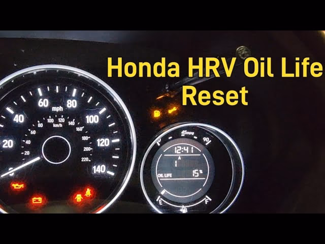 How do I reset the 2021 Honda HRV oil life monitor?