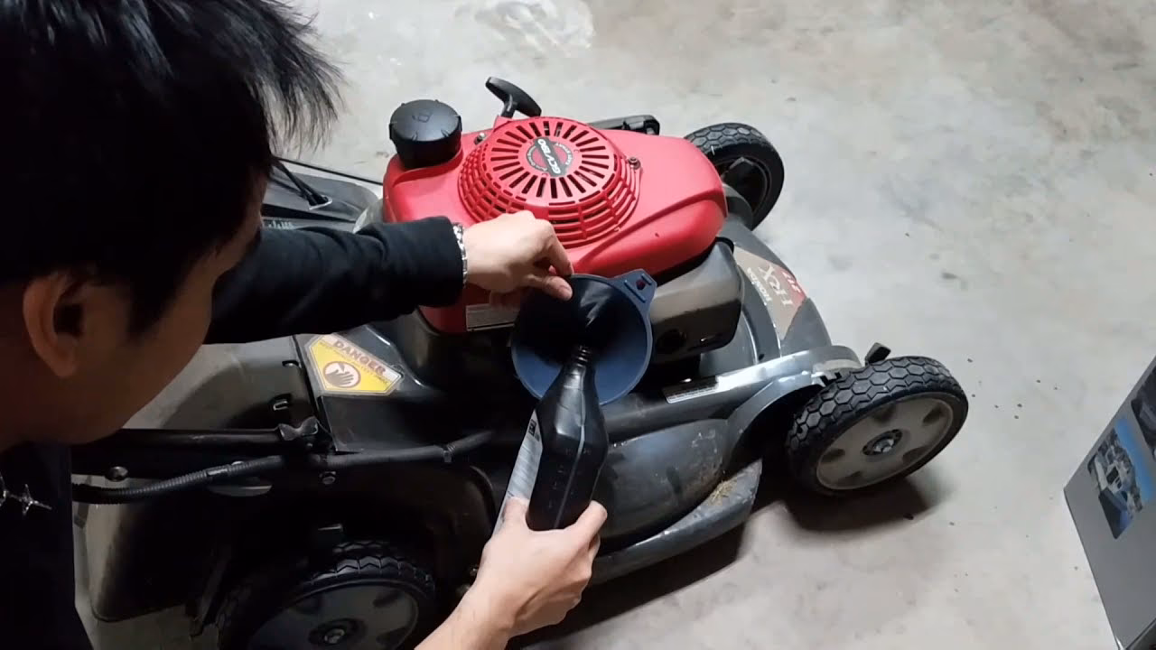 How to drain a Honda HRX 426 lawn mower oil?