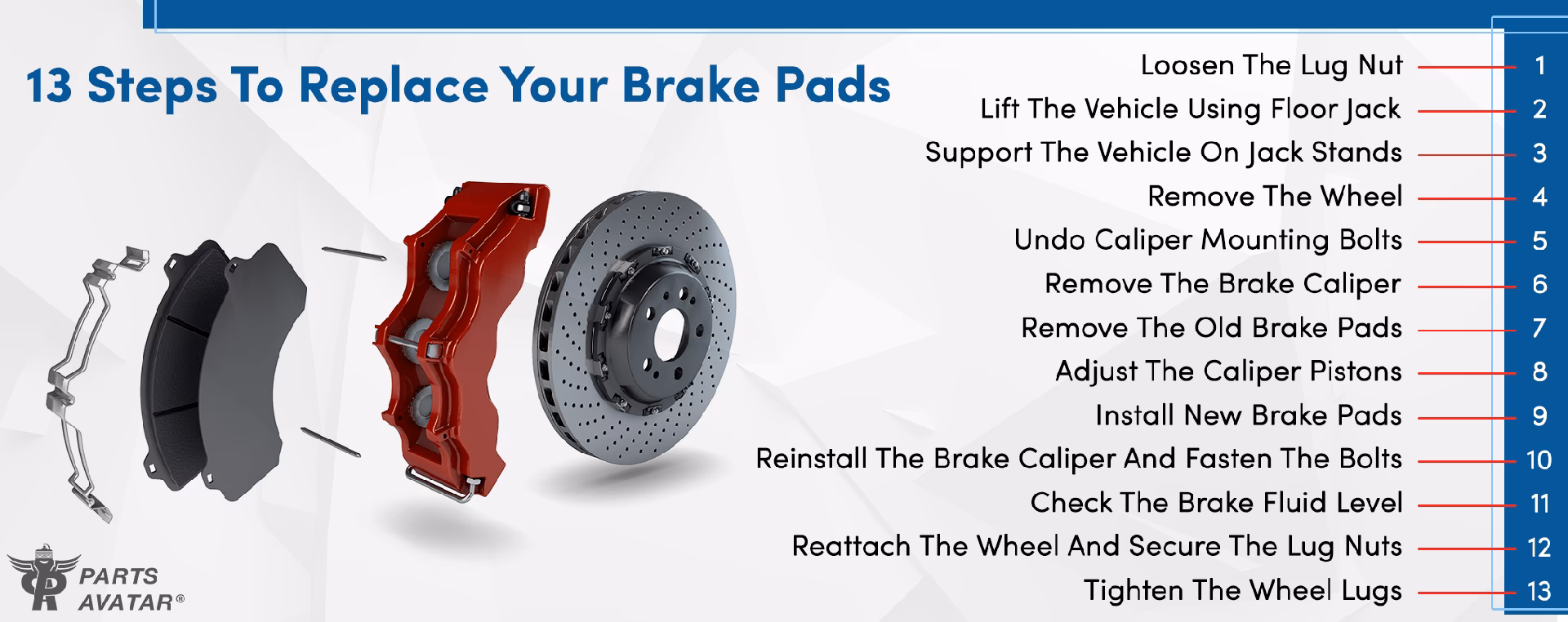 What is the procedure for replacing brake pads?