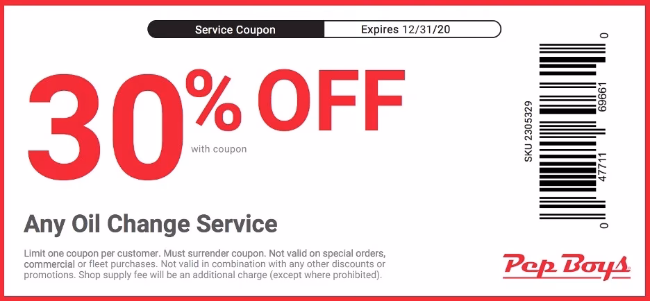 How much does a pep Boy oil change cost?