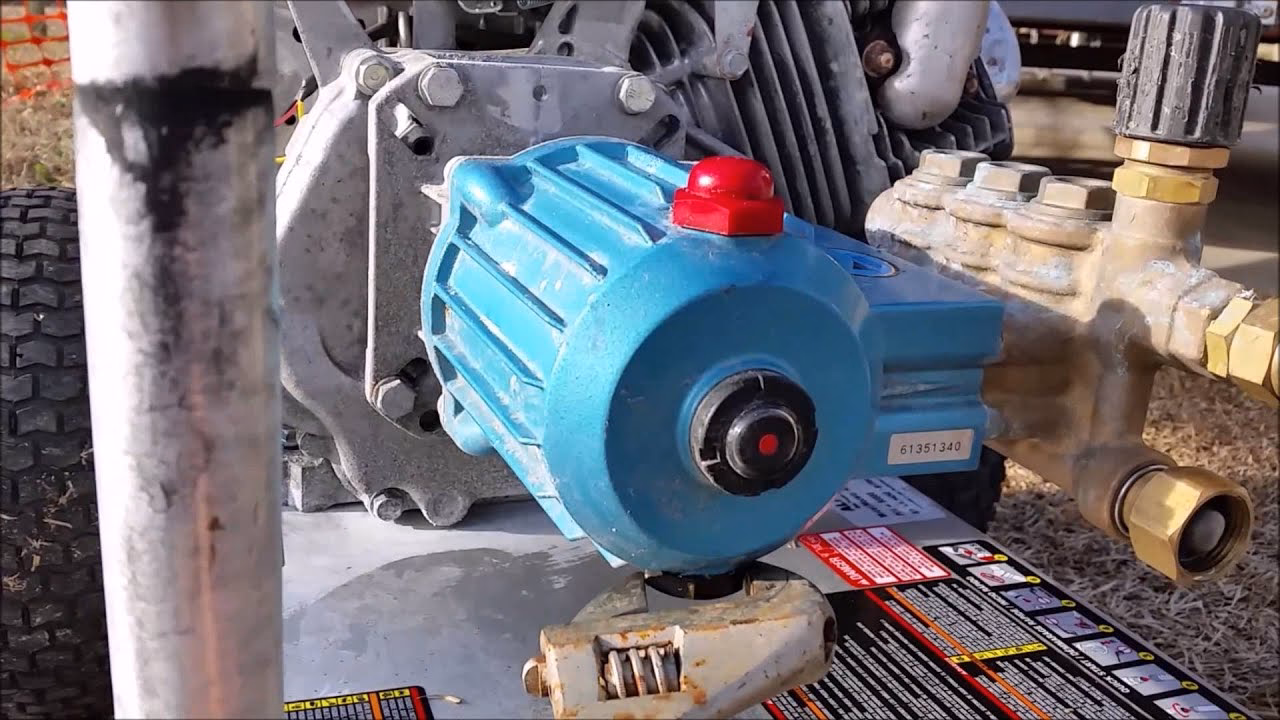 When should I change the oil in my power washer pump?