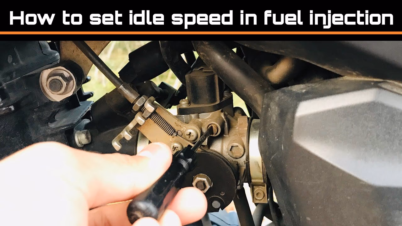 How do you adjust the idle speed on a fuel injected bike?