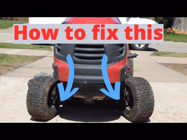 Do riding lawn mowers have crooked front wheels?