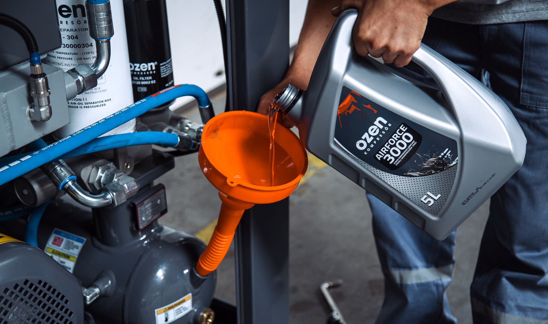 How do you change air compressor oil?