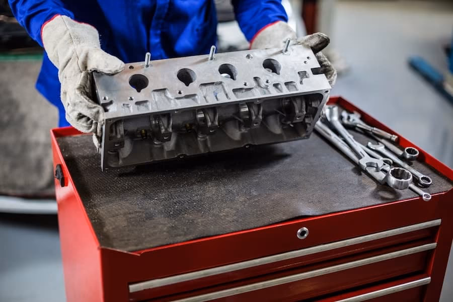 How do you clean engine parts?