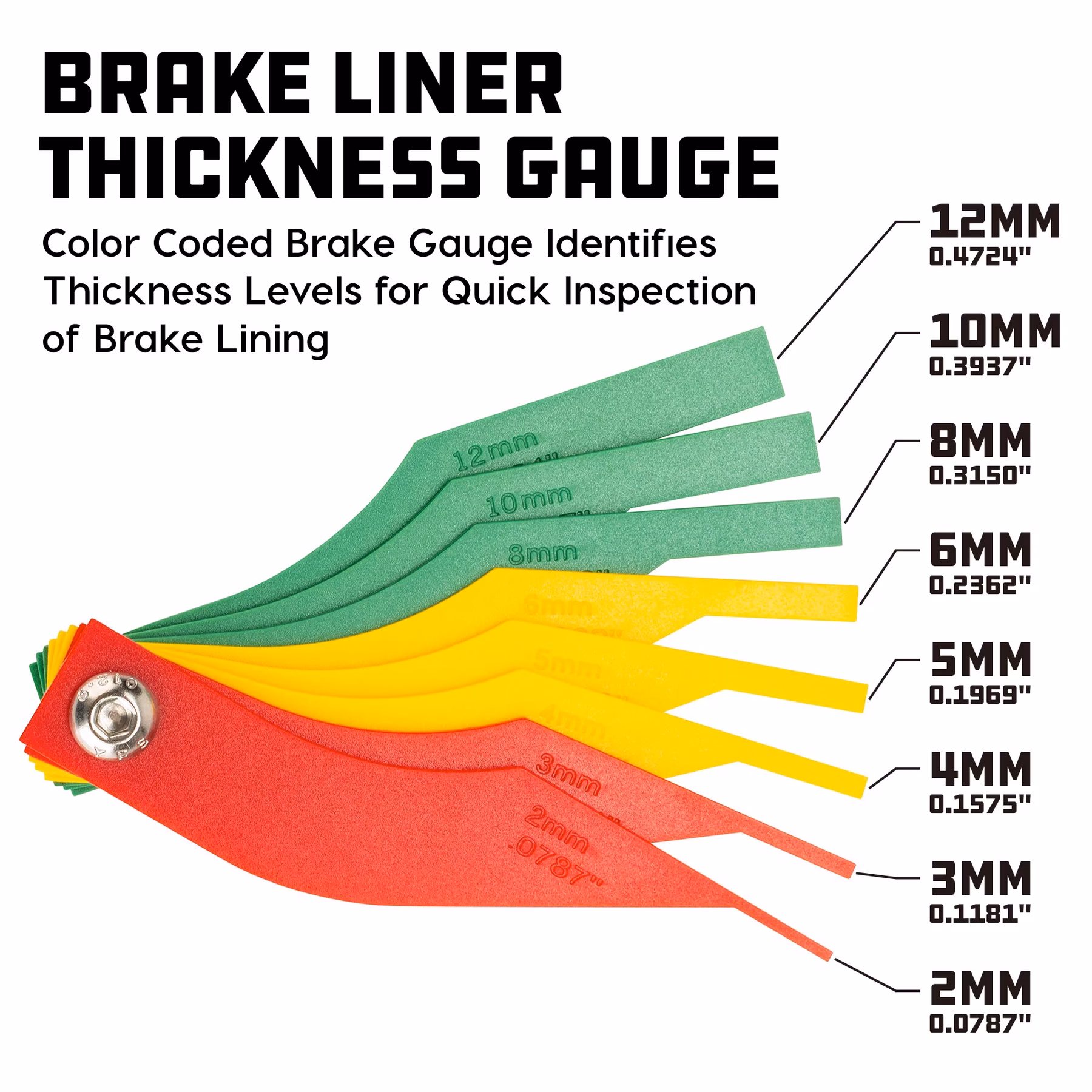 How do you check brake pad thickness?