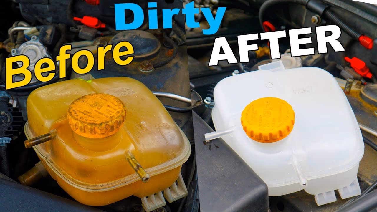 How do you fix a leaky radiator coolant overflow tank?