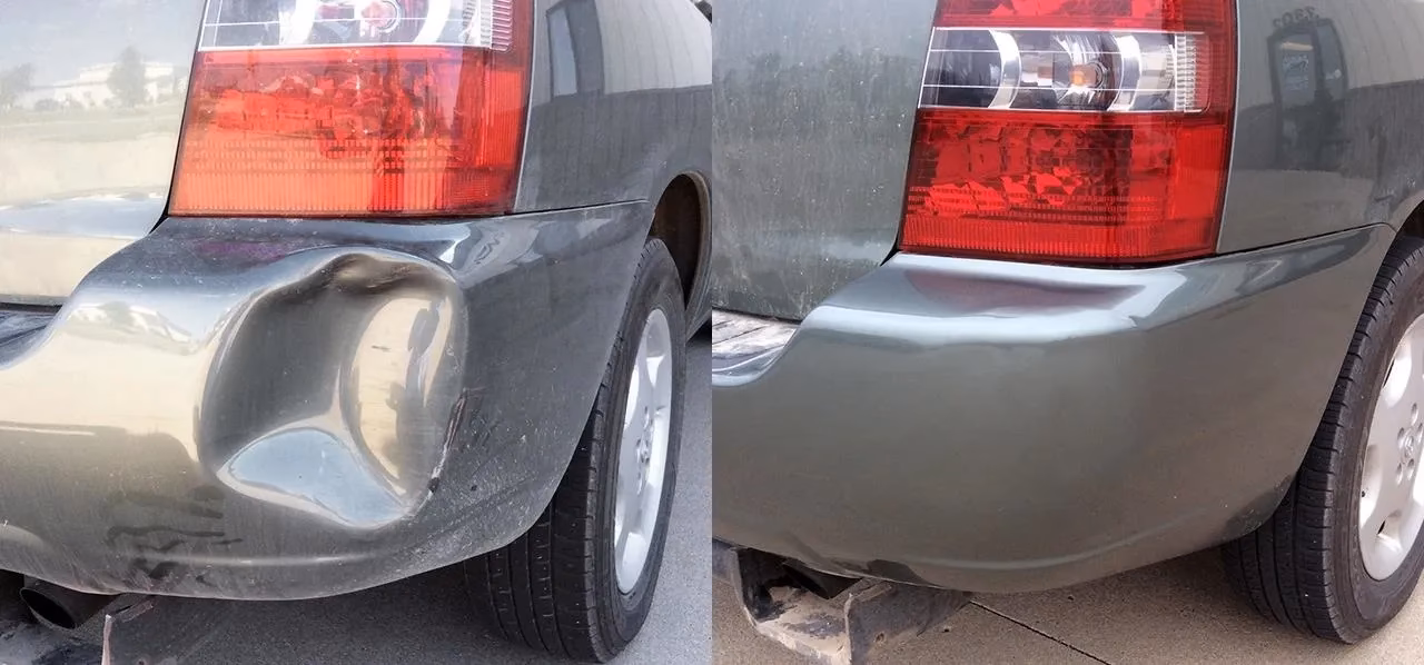 Can a body shop fix a dent in a plastic fender?